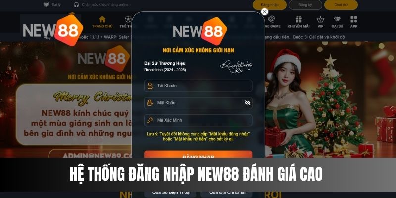 Hệ thống đăng nhập NEW88 đánh giá cao 